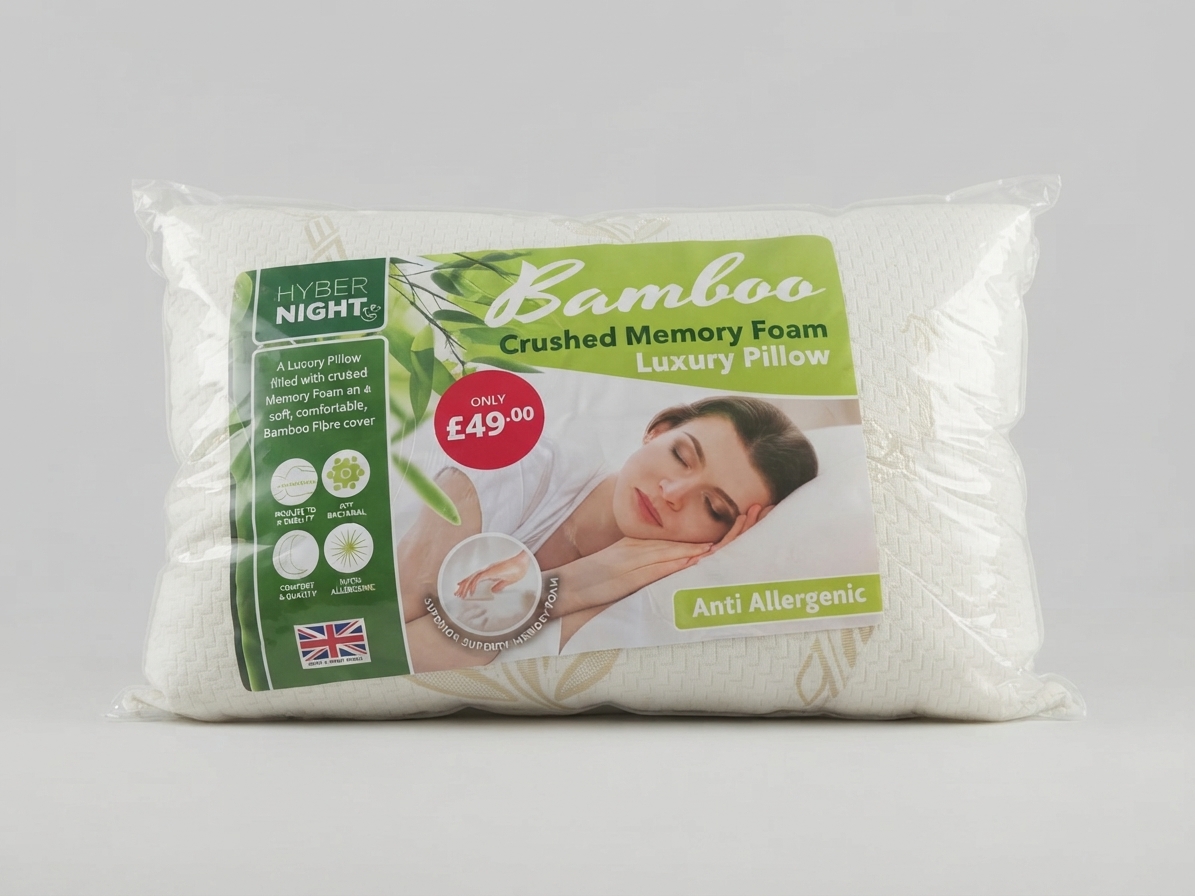 Hyber Night Bamboo Crushed Memory Foam Luxury Pillow